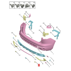 Правый средний кронштейн радара заднего бампера Оригинал GEELY MONJARO фото 3